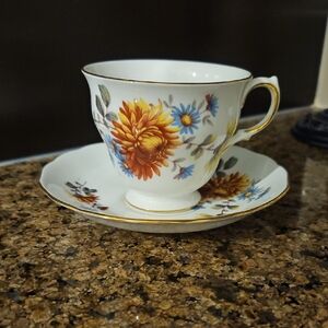 Floral Teacup and Saucer - Vintage